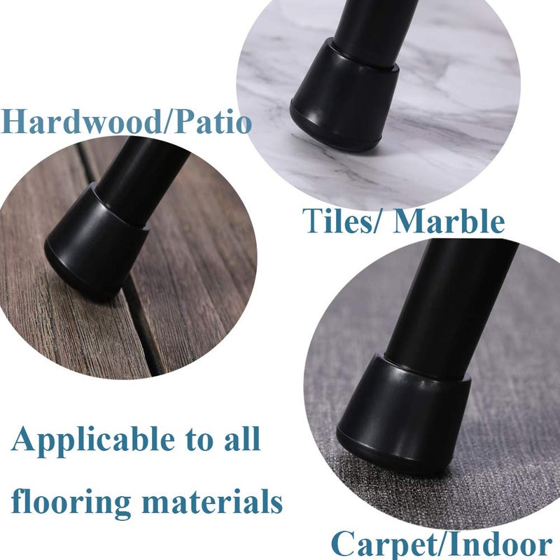 Furnigear Chair Leg Tips Caps Non-Slip Rubber Leg Tips 7/8  Inner Diameter Chair Leg Floor Protectors Round Black  64 Pack - Image 3