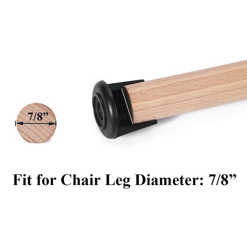 Furnigear Chair Leg Tips Caps Non-Slip Rubber Leg Tips 7/8  Inner Diameter Chair Leg Floor Protectors Round Black  64 Pack - Image 2
