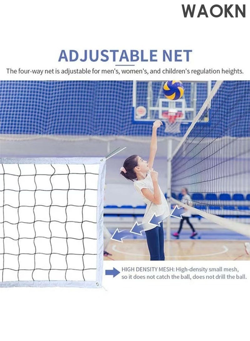 WAOKN Volleyball Net,Professional Outdoor Volleyball Net,Pole-Less with Ball Pocket,9.5m X 1m Portable Volleyball Net,Suitable for Pool/Beach/Backyard/Indoor,Beach volleyball net, volleyball rack, standard match training volleyball net. - Image 2
