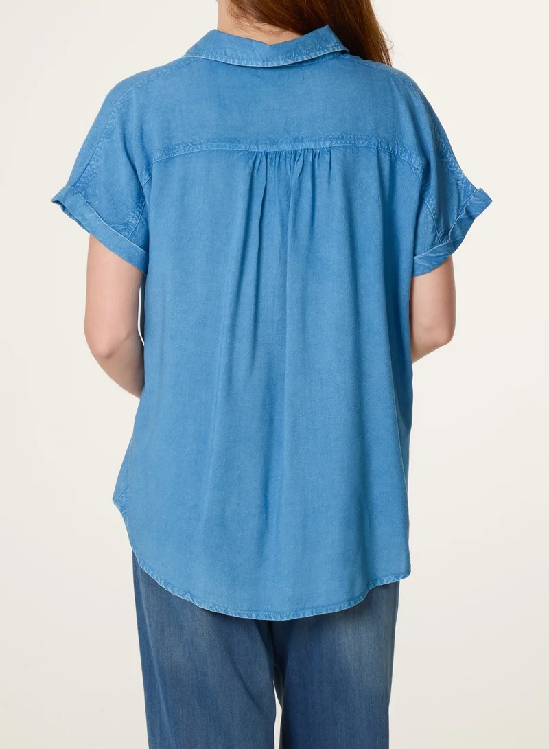بلو فانيلا Button Front Shirt