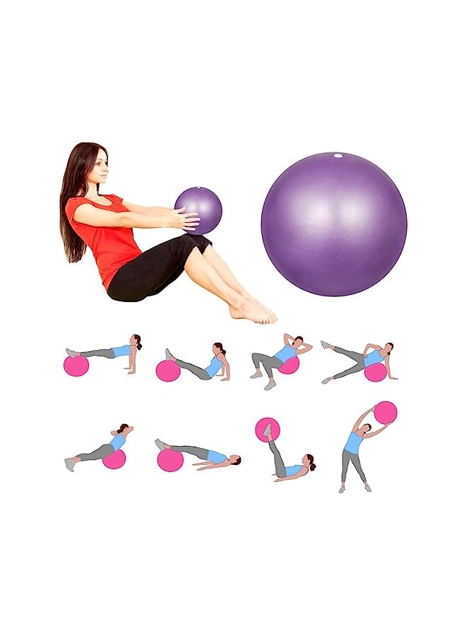 PROMASS 2 Pcs Soft Pilates Balls, Soft Stability Ball, 22-25Cm Small Exercise Ball For Yoga, Pilates, Abdominal Workouts, Shoulder Therapy, Core Strengthening (Pink & Purple)  - Image 2