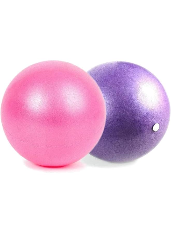 PROMASS 2 Pcs Soft Pilates Balls, Soft Stability Ball, 22-25Cm Small Exercise Ball For Yoga, Pilates, Abdominal Workouts, Shoulder Therapy, Core Strengthening (Pink & Purple)  - Image 1