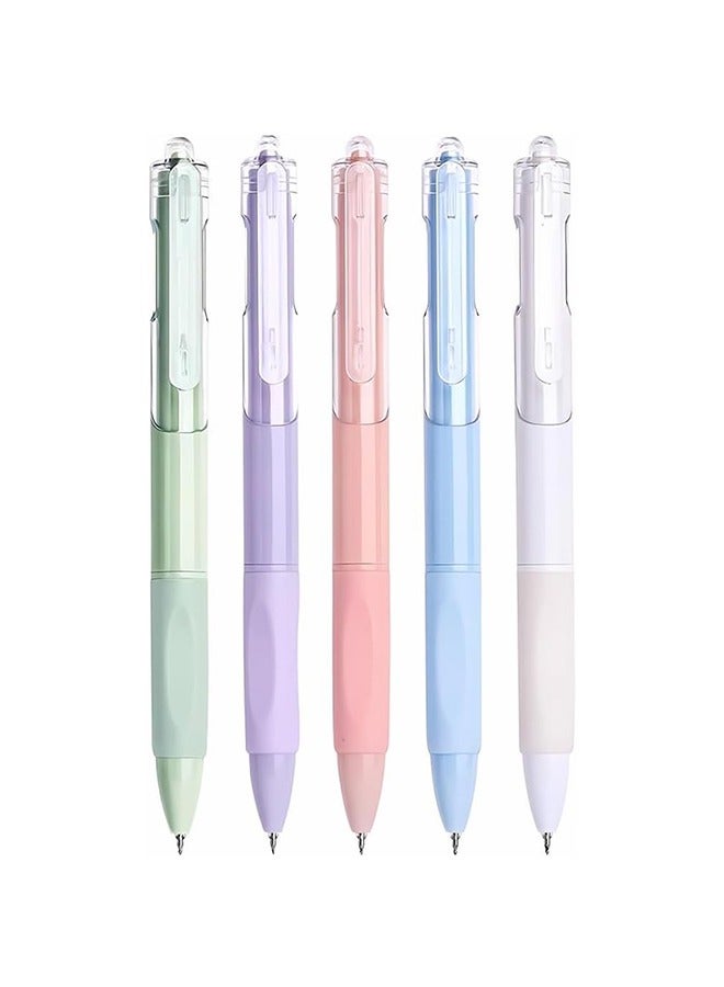 BiuTFon 5 Pack Gel Pens, 0.5mm Fine Tip, Premium Rollerball Pen, Retractable, Ballpoint Pen, Nice School Supplies, Gel Pens, Pen-Style Ballpoint Pens, Nice Ballpoint Pens, Black Gel Pens - Image 1