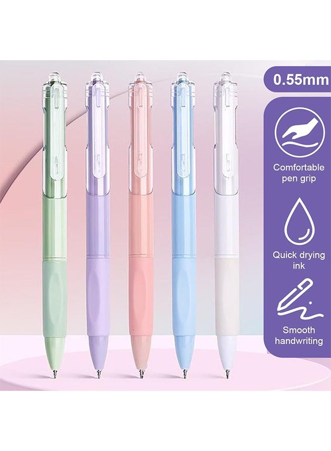 BiuTFon 5 Pack Gel Pens, 0.5mm Fine Tip, Premium Rollerball Pen, Retractable, Ballpoint Pen, Nice School Supplies, Gel Pens, Pen-Style Ballpoint Pens, Nice Ballpoint Pens, Black Gel Pens - Image 2