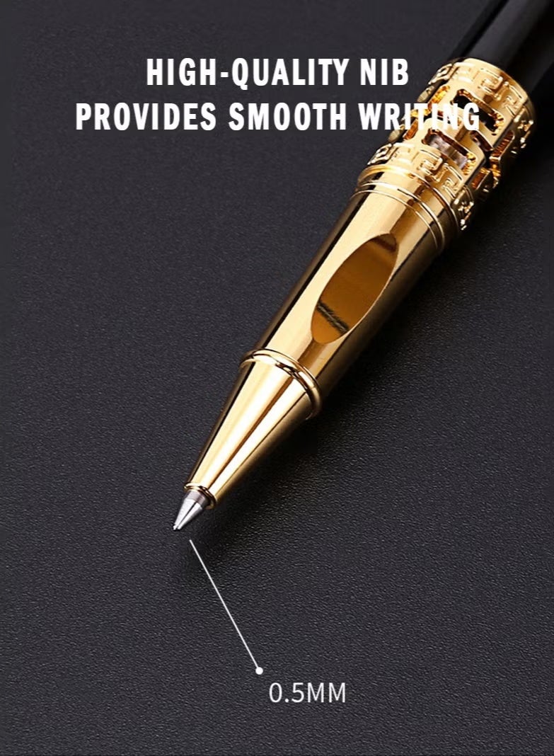 BiuTFon Metal Expert Ballpoint Pen, Hollow Design Roller Ballpoint Pens Line 0.5mm Tip Come 2 Pieces Ink Refill, Nice BallPens Classy Gift Box for Student, Executive, Office - Image 4