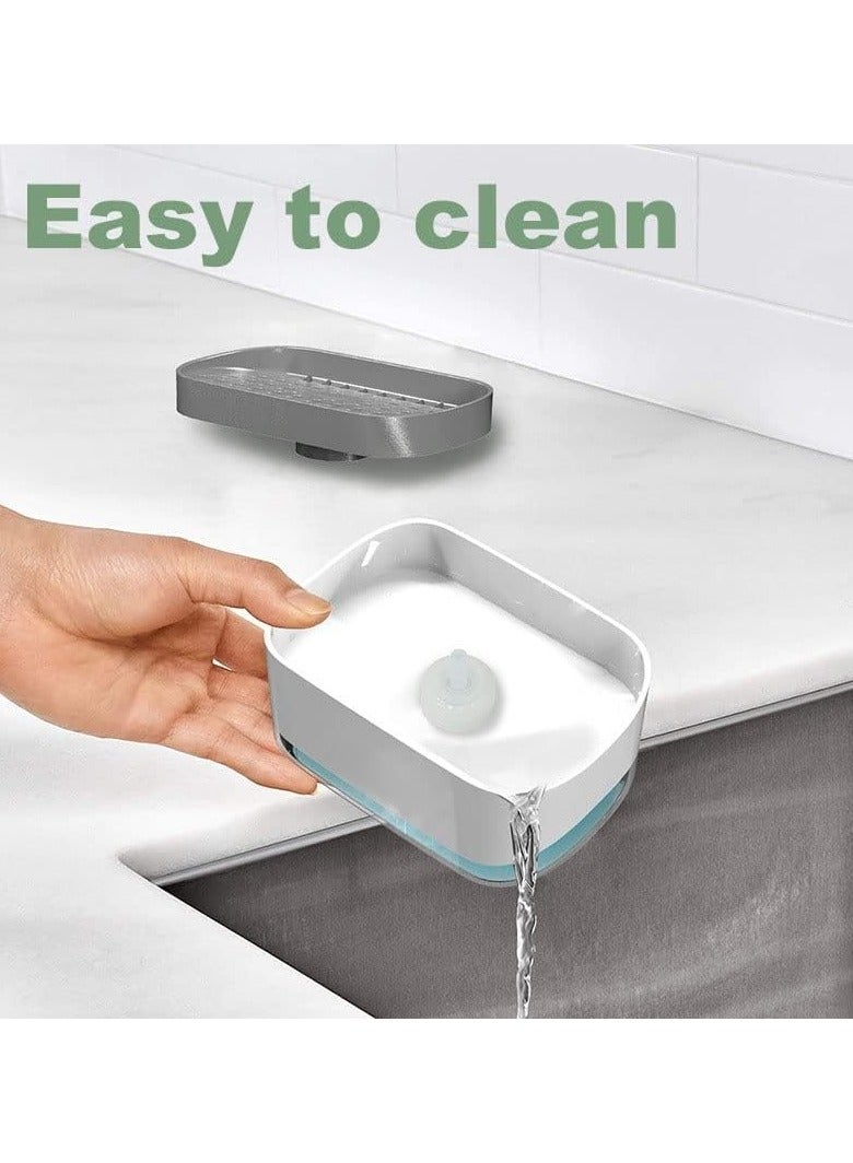 2-in-1 Kitchen Soap Dispenser with Sponge Holder – Refillable Dish Soap Pump with Sponge Included – Space-Saving Sink Organizer for Effortless Dishwashing - Image 5