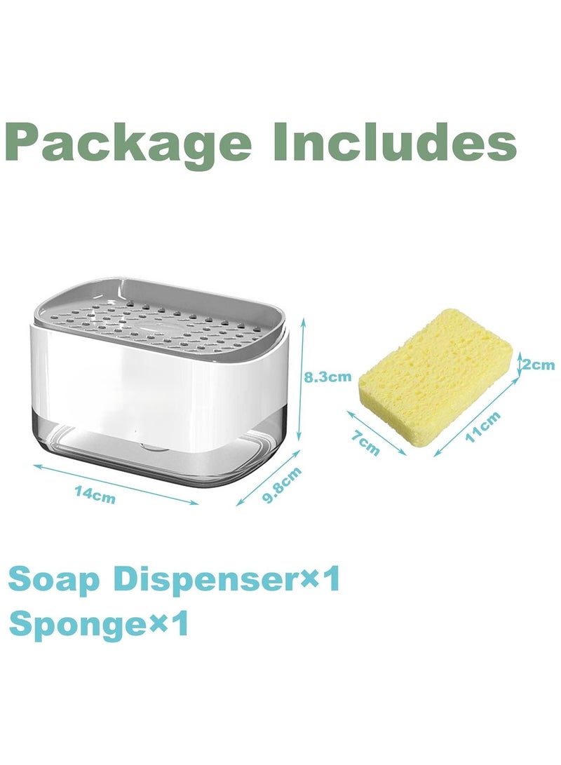 2-in-1 Kitchen Soap Dispenser with Sponge Holder – Refillable Dish Soap Pump with Sponge Included – Space-Saving Sink Organizer for Effortless Dishwashing - Image 2