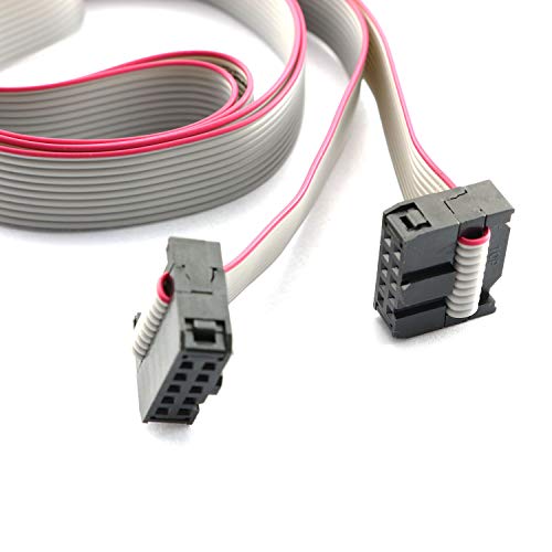 BOGZON 2PCS Flat Ribbon Cable 2.54mm Pitch 2 Row 10 Pin Female to Female Wires IDC Ribbon Connector 1m/ 3.3Ft - Image 2