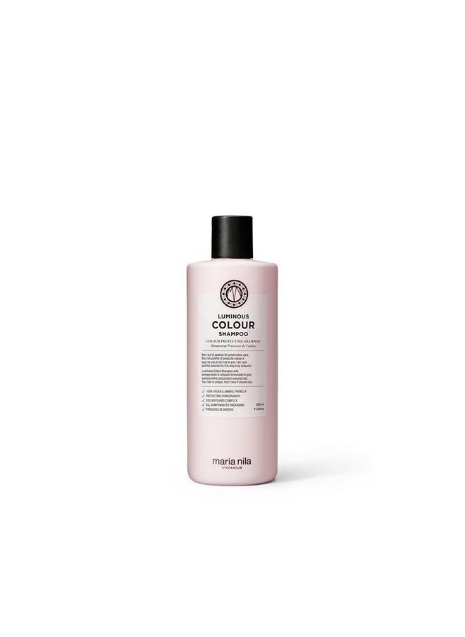 Maria Nila Maria Nila Luminous Colour, Shampoo 11.8 Fl Oz, Reduces Colour Loss from Washing, Pomegranate Counteracts Dehydration, 100% Vegan & Sulfate/Paraben free  - Image 1