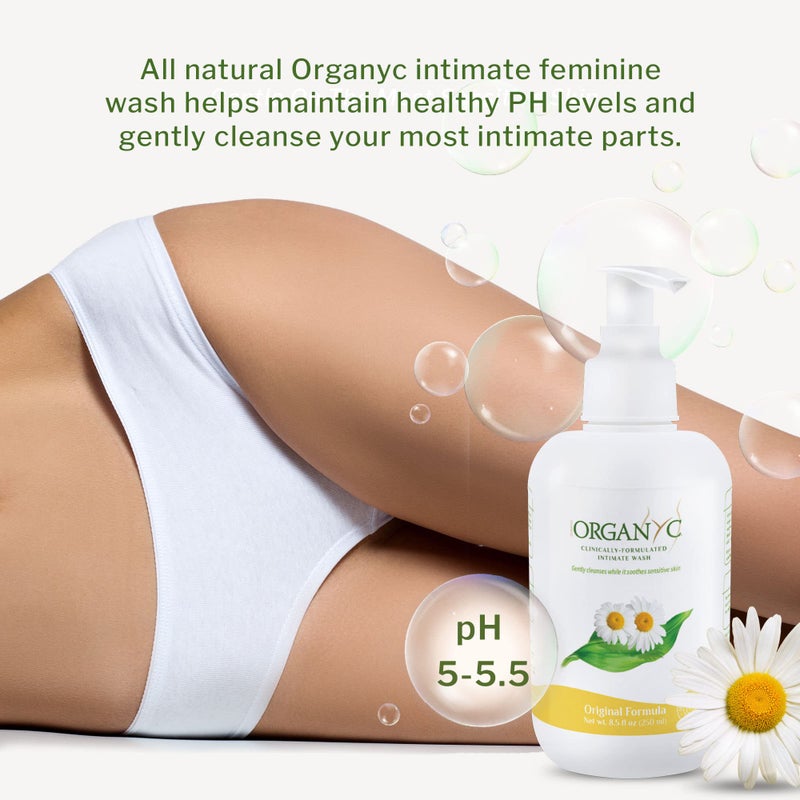 Organyc Feminine Intimate Wash for Sensitive Skin with Chamomile, Free from Chlorine, Parabens, SLS/SLES, and Synthetic Perfumes 8.5 Fluid Ounce - Image 3