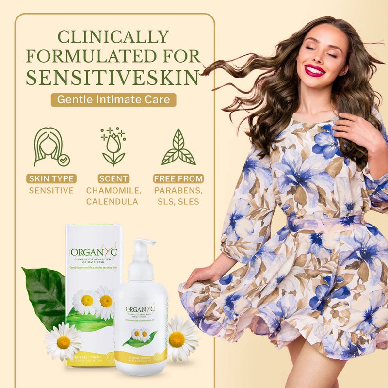 Organyc Feminine Intimate Wash for Sensitive Skin with Chamomile, Free from Chlorine, Parabens, SLS/SLES, and Synthetic Perfumes 8.5 Fluid Ounce - Image 5