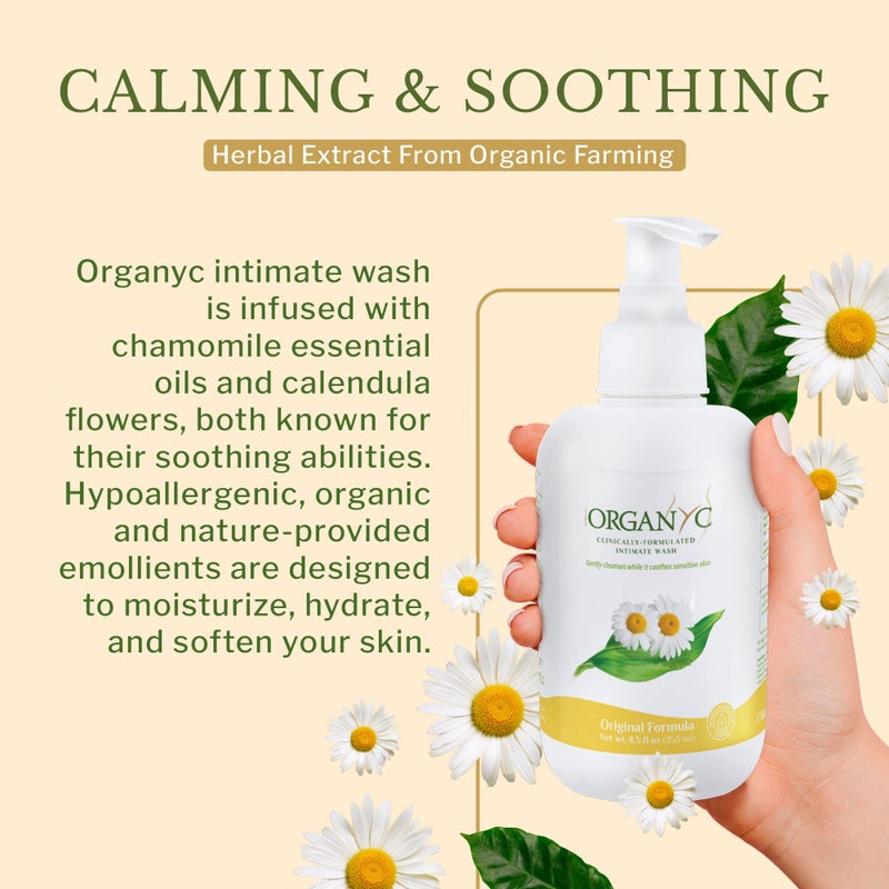 Organyc Feminine Intimate Wash for Sensitive Skin with Chamomile, Free from Chlorine, Parabens, SLS/SLES, and Synthetic Perfumes 8.5 Fluid Ounce - Image 4