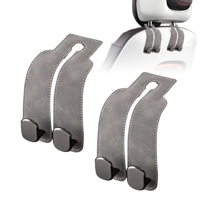 JinnEterri Car Purse Hook Purse Hook for Car Seats Headrest Car Seat Hooks,Heavy Duty Vehicle Organizer for Handbags, Groceries, Purses, Keep Car Tidy (Gray, 2 Pack) - Image 1
