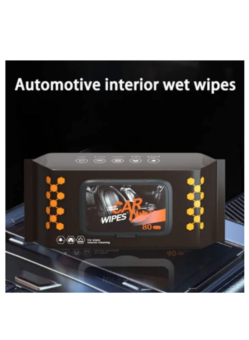 Generic 2 Packs Car Cleaning Wet Wipes and Leather Wipes, Use on Car Interior, Truck Interior and Motorcycle Interior Suitable For Other Leather Material 80 counts - Image 2