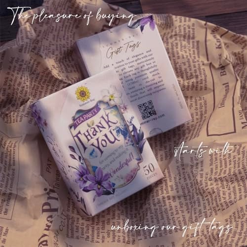 Summer-Ray.com Summer-Ray 50pcs Alice in The Wonderland Theme Thank You Gift Tag Favor Tags - Image 4