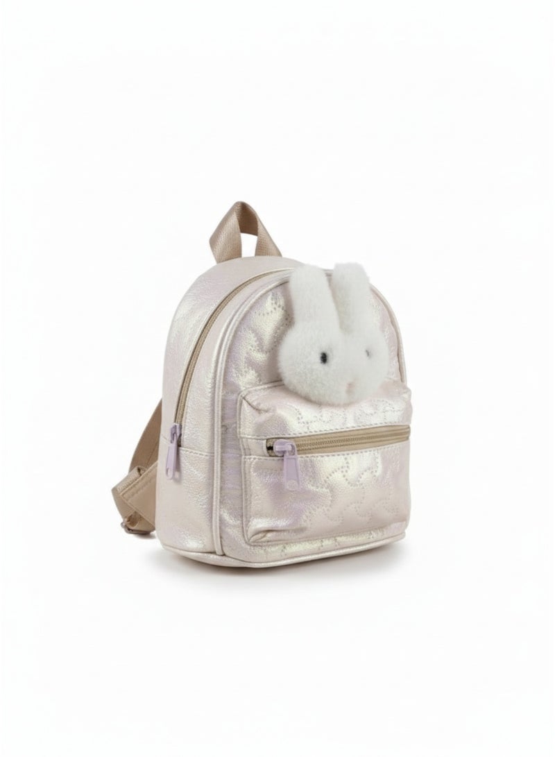 حقيبة ظهر صغيرة للأطفال من كاناز بتصميم أرنب لطيف | حقيبة مدرسية خفيفة الوزن من الجلد الصناعي للبنات | حقيبة نهارية صغيرة لرياض الأطفال والسفر، حقيبة تيدي B3496 (كشمير) - Image 1