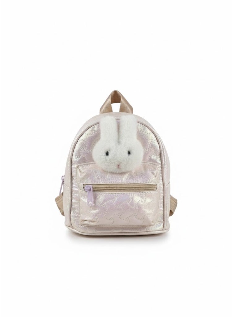 حقيبة ظهر صغيرة للأطفال من كاناز بتصميم أرنب لطيف | حقيبة مدرسية خفيفة الوزن من الجلد الصناعي للبنات | حقيبة نهارية صغيرة لرياض الأطفال والسفر، حقيبة تيدي B3496 (كشمير) - Image 2