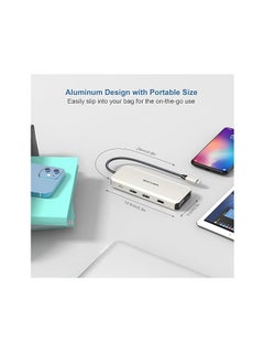 ماركة غير محددة موزع USB C، محطة إرساء USB C 12 في 1 مع شاشتين ثلاثيتين مع 2 HDMI وVGA و100W PD وEthernet و5 USB وقارئ بطاقات SD/TF والصوت لأجهزة Mac/Dell/Acer/HP/ASUS/Steam Deck/Rog Ally/Lenovo Laptop  - Image 4