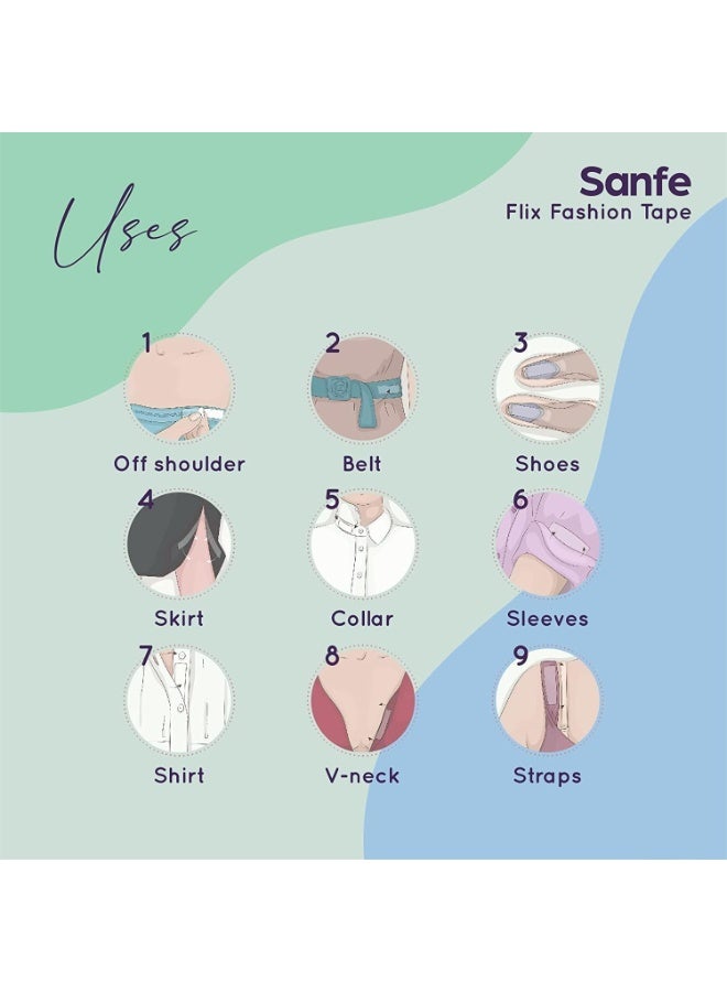 Sanfe Flix Fashion & Fabric Tape, 36 Piece Double Sided - Image 4