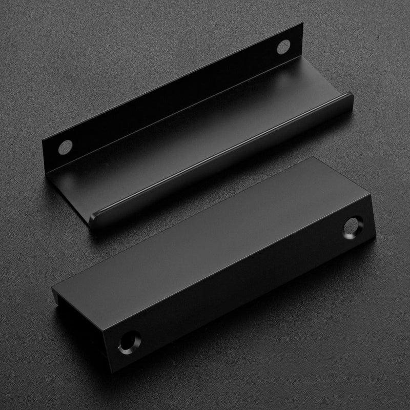 HomeExpert Home Expert 6 Pack Finger Pulls for Cabinets 76mm/3in Hole Center Black Cabinet Handles Edge Pulls for Cabinets Finger Cabinet Handles Concealed Tab Handles for Kitchen Drawer - Image 2