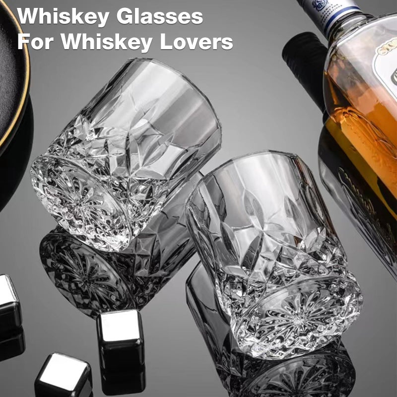 Gencywe Crystal Whiskey Glasses Set of 8(Buy 6, get 2 Free), 11 OZ Old Fashioned Whiskey Glasses, Bourbon Cocktail Rocks Glasses, Clear Bar Glasses for Drinking Scotch Vodka Tequila Rum Gift for Men - Image 2
