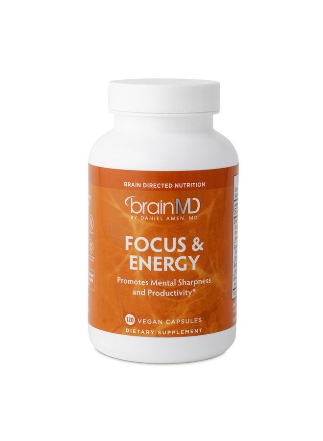 برينمد دكتور أمين BrainMD Focus & Energy - 120 كبسولة - معزز للقدرة العقلية، يعزز التركيز والانتباه - خالٍ من الكافيين والغلوتين - 30 وجبة - Image 1