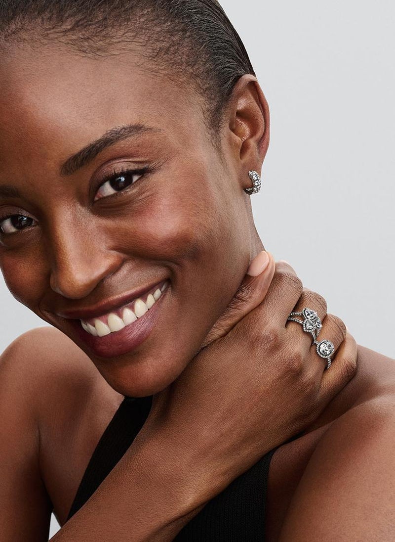 باندورا خاتم نسائي مرصع بالكريستال بتصميم هالو بيضاوي - Image 3