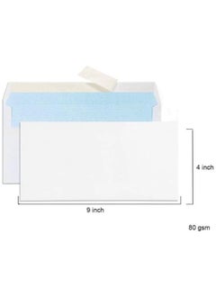 MARKQ White Envelopes, 4” x 9" Peel & Seal Mailing Envelope for Posting Home Office and Ecommerce 80gsm, pack of 50  - Image 2