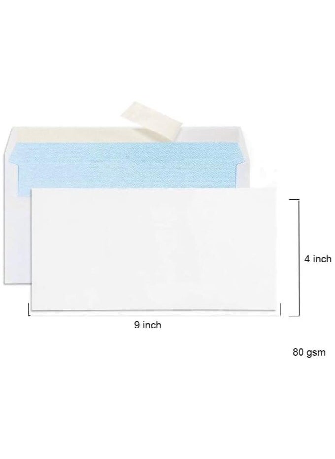 MARKQ White Envelopes, 4” x 9" Peel & Seal Mailing Envelope for Posting Home Office and Ecommerce 80gsm, pack of 50  - Image 2