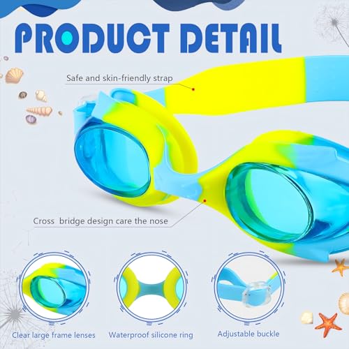 Kingdder 20 Pairs Unisex Kids Goggles Bulk for 4-14 Swimming Goggles for Children Anti Fog No Leaking Swim Goggles Pack(Stylish Style) - Image 3