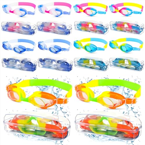 Kingdder 20 Pairs Unisex Kids Goggles Bulk for 4-14 Swimming Goggles for Children Anti Fog No Leaking Swim Goggles Pack(Stylish Style) - Image 1