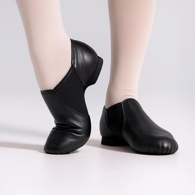 Stelle Jazz Shoes for Women Men Leather Upper Slip-on Dance Shoes Unisexï¼ˆBlack,8.5 - Image 2