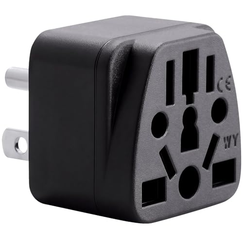 Unidapt US Travel Plug Adapter, EU,AU,UK,NZ,CN to USA (Type B), Grounded 3 Prong USA Wall Plug, EU to US Travel Adaptor Pin Converter, Power Outlet Charger (1-Pack) - Image 1