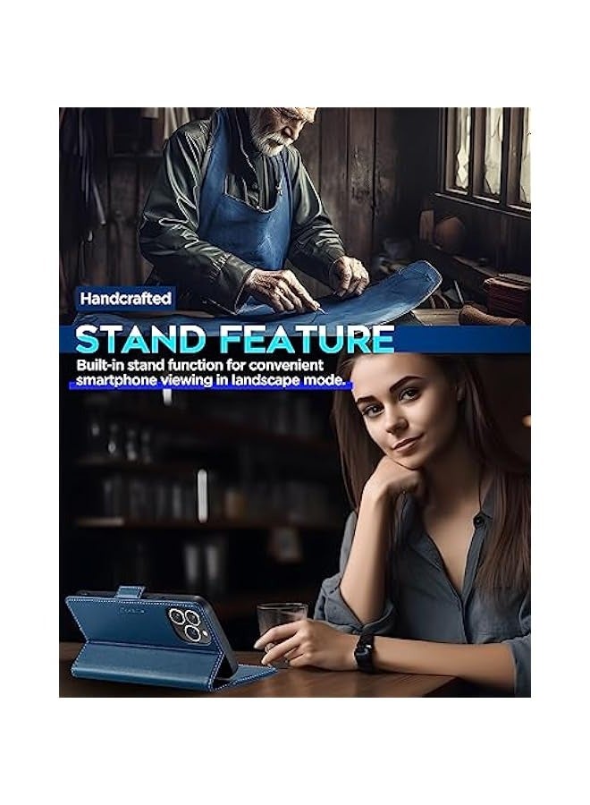 CaseMe Leather protective cover for iPhone 13 Pro Max blue - Image 5