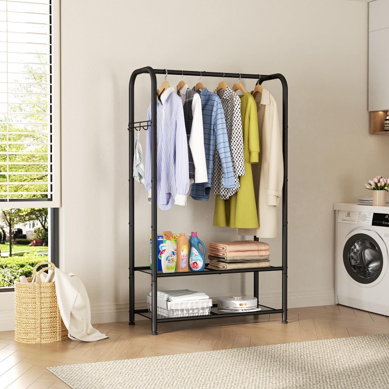 SINGAYE Clothing Racks For Hanging Clothes Rack Portable Closet Garment Coat Rack With Shelves Heavy Duty Hanger Stand Wardrobe Free Standing Closet - Image 4