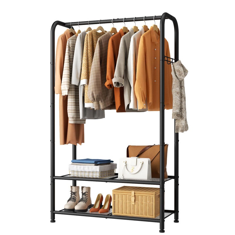 SINGAYE Clothing Racks For Hanging Clothes Rack Portable Closet Garment Coat Rack With Shelves Heavy Duty Hanger Stand Wardrobe Free Standing Closet - Image 1