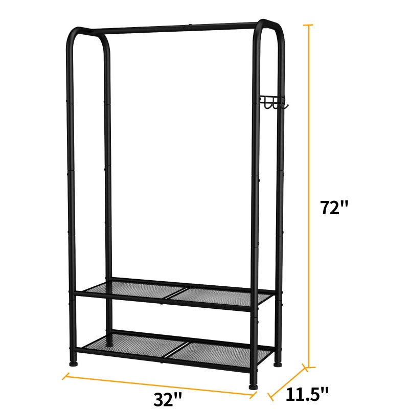 SINGAYE Clothing Racks For Hanging Clothes Rack Portable Closet Garment Coat Rack With Shelves Heavy Duty Hanger Stand Wardrobe Free Standing Closet - Image 5