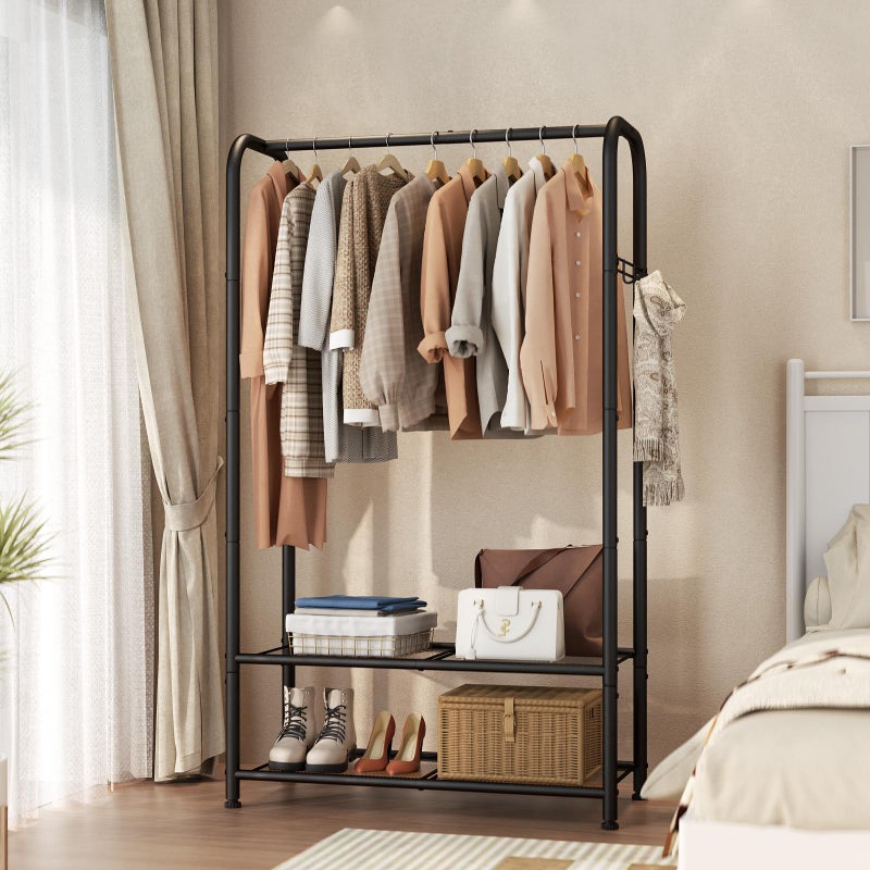 SINGAYE Clothing Racks For Hanging Clothes Rack Portable Closet Garment Coat Rack With Shelves Heavy Duty Hanger Stand Wardrobe Free Standing Closet - Image 2