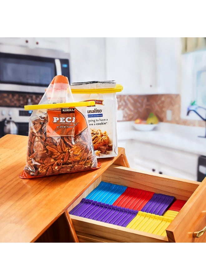 30-Piece Bread Bag Clip - Squeeze And Lock Food Bag Clip, Plastic Sealing Clip For Bread, Snacks, Potato Chips - Multiple Colors, Easy To Grip, Sealed And Sealed  - Image 2