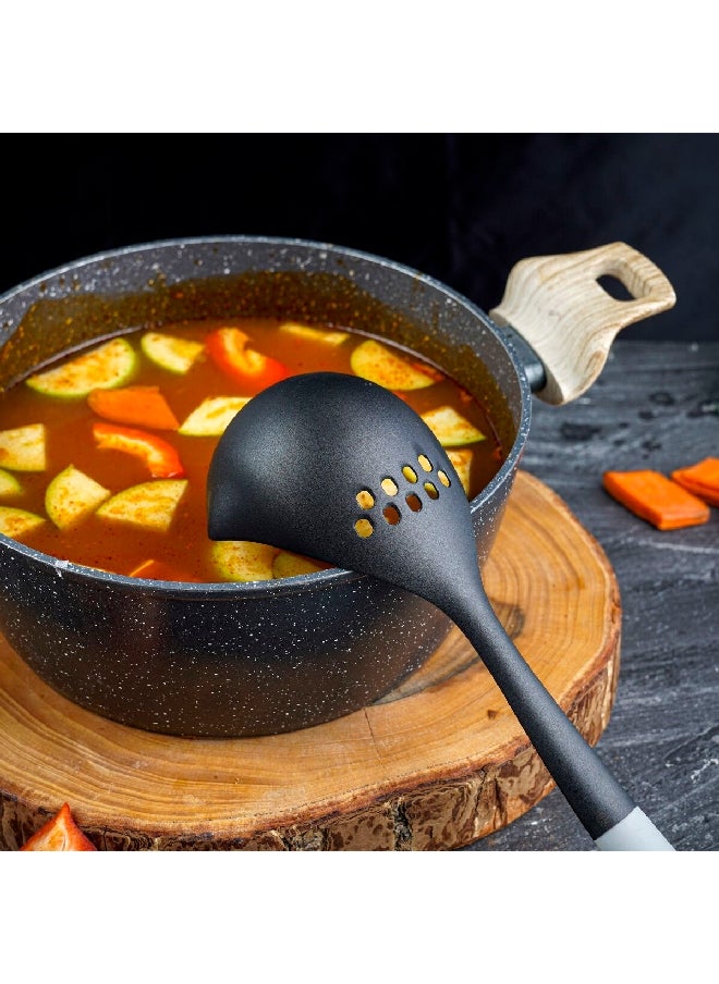 Betty Crocker - High-Quality Nylon Soup Ladle with Non-Slip Thermoplastic Rubber Handle Black and Grey 42 x 33.5 x 46 cm BC4104 - Image 1