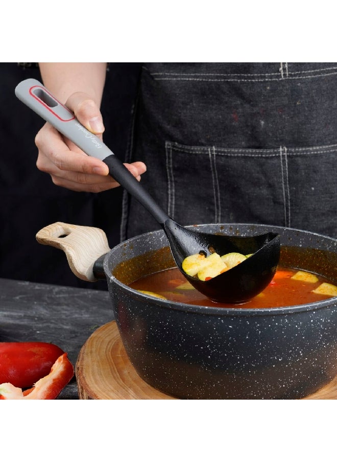 Betty Crocker - High-Quality Nylon Soup Ladle with Non-Slip Thermoplastic Rubber Handle Black and Grey 42 x 33.5 x 46 cm BC4104 - Image 1