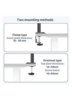 erorex Dual Monitor Stand- Vertical Stack Monitor Desk Mount for Two Screens Up to 32 Inch Height Adjustable Screen Supports with Swivel, Tilt, Rotation, C-Clamp and Grommet Bases  - Image 5