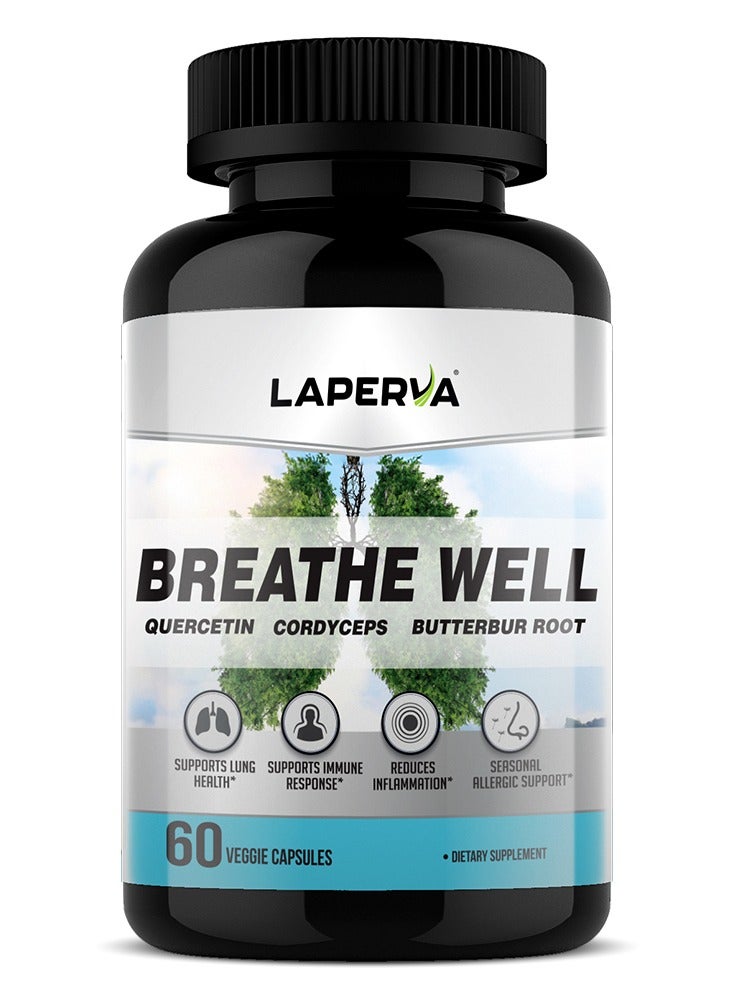 لابيرفا تنفس جيدًا، 60 كبسولة نباتية - يدعم صحة الجهاز التنفسي والاستجابة المناعية وصحة الرئة بشكل عام بمستخلصات عشبية