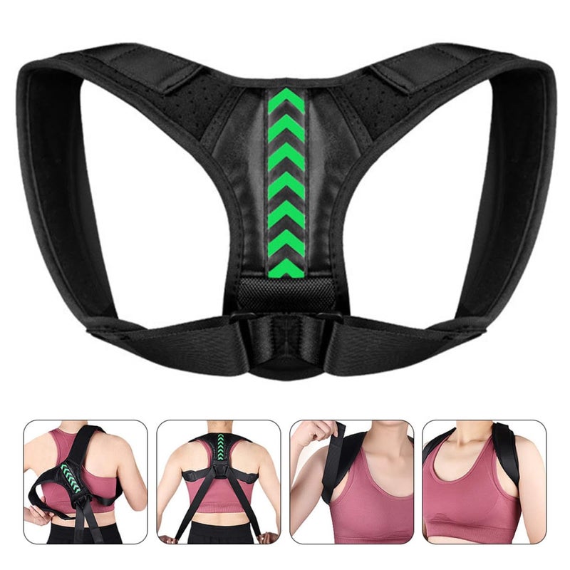 Adjustable Back Posture Corrector Belt For Adults Unisex Hunchback Support Black - Image 4