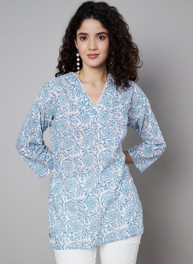Trend Level Women Floral Printed Indie Prints Kurta - Image 1