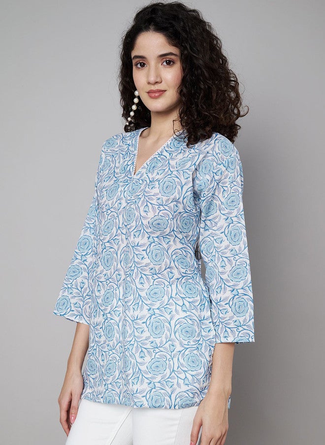 Trend Level Women Floral Printed Indie Prints Kurta - Image 3