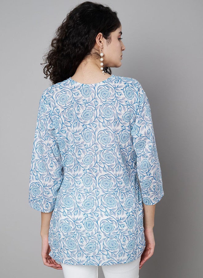 Trend Level Women Floral Printed Indie Prints Kurta - Image 5