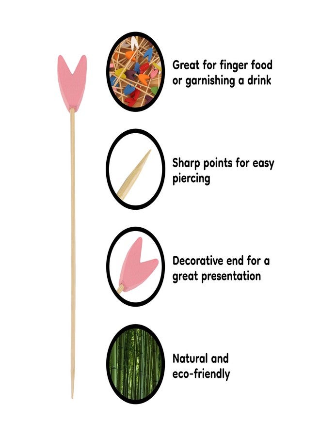 BambooMN Premium 3.9" Decorative Blue Tulip End Cocktail Fruit Sandwich Picks Skewers for Catered Events, Holiday's, Restaurants or Buffets Party Supplies, 100 Pieces - Image 3