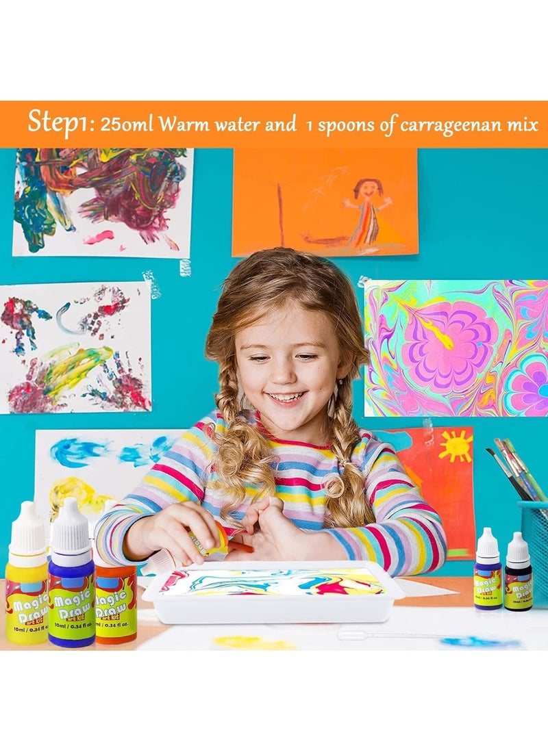 رات سو الرسم بالألوان المائية للأطفال، فن الرسم والحرف اليدوية للفتيات والفتيان الذين تتراوح أعمارهم بين 3 سنوات + ألعاب تعليمية، 12 لوناً (10 مل لكل منها)، لوحة على الماء، مجموعة فنية لأنشطة الأطفال  - Image 3