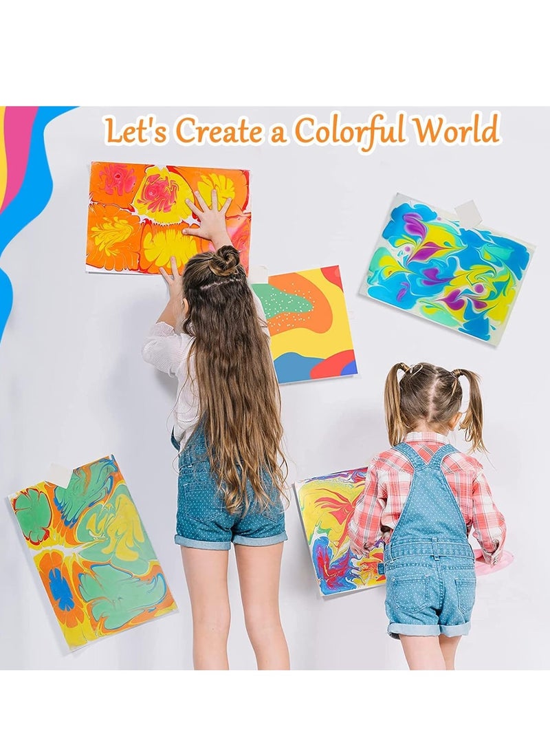 رات سو الرسم بالألوان المائية للأطفال، فن الرسم والحرف اليدوية للفتيات والفتيان الذين تتراوح أعمارهم بين 3 سنوات + ألعاب تعليمية، 12 لوناً (10 مل لكل منها)، لوحة على الماء، مجموعة فنية لأنشطة الأطفال  - Image 5